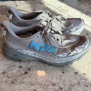 Hoka Gray and Blue Athletic Shoes Speedgoat 6 trail running 9.5B
